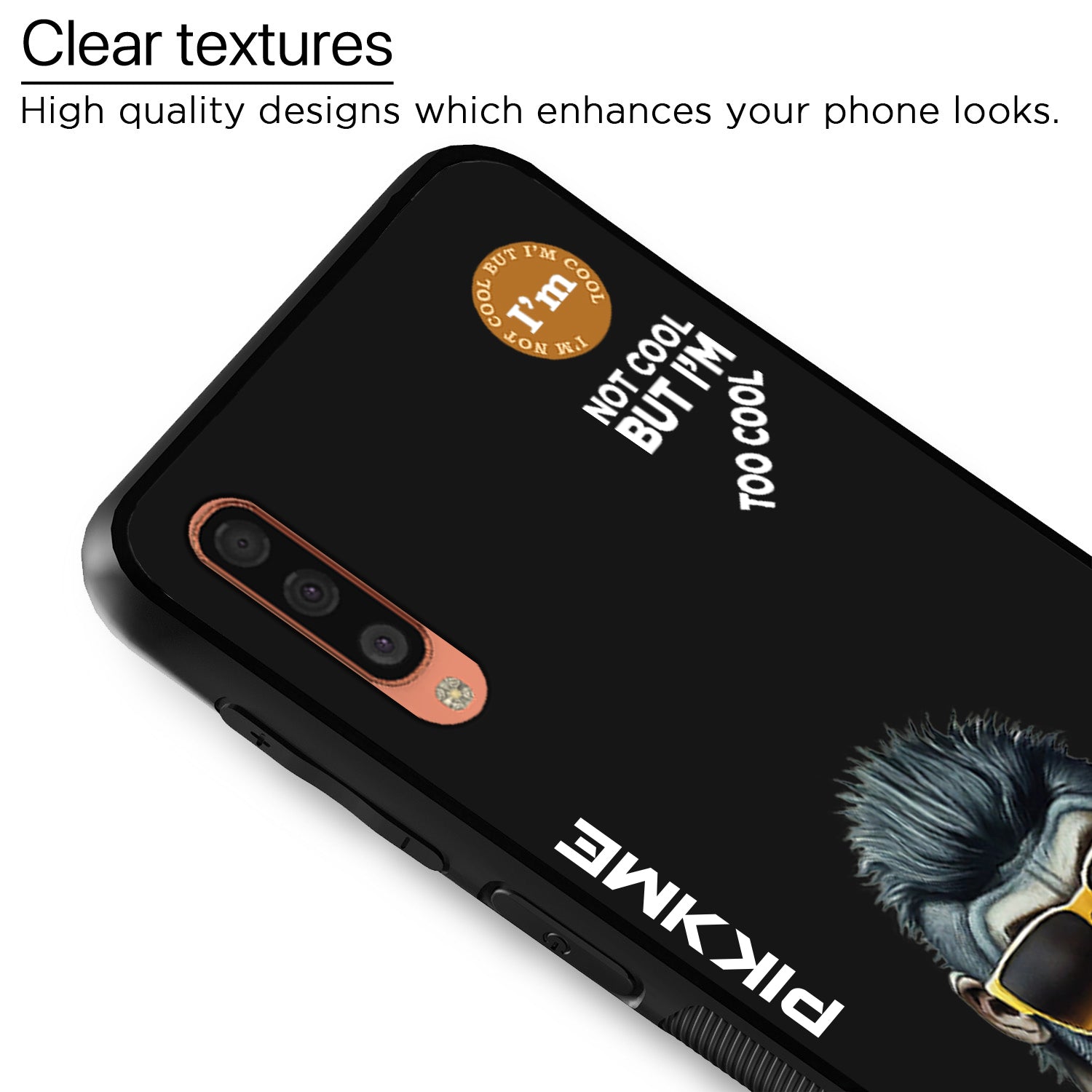 Pikkme Stylish Black Gorilla Swag Samsung Galaxy A50 Back Cover (Design 07)