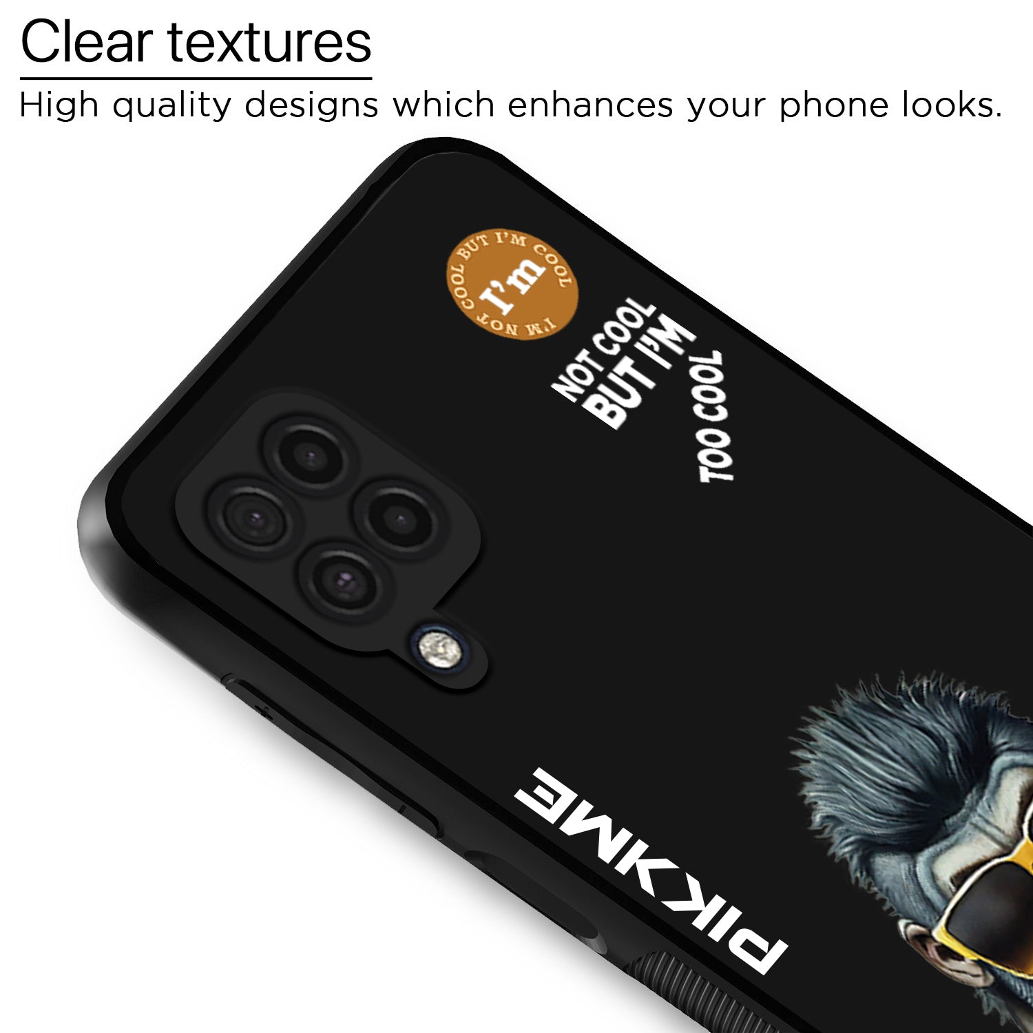 Pikkme Black Gorilla Swag Samsung Galaxy M32 4G Nim2 Back Cover (Design 07)