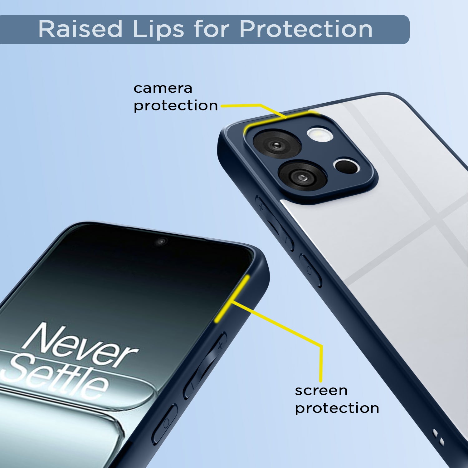 Pikkme OnePlus 13s 5G Eagle 2 Shockproof Sleek Hybrid Armor Back Cover (Blue)