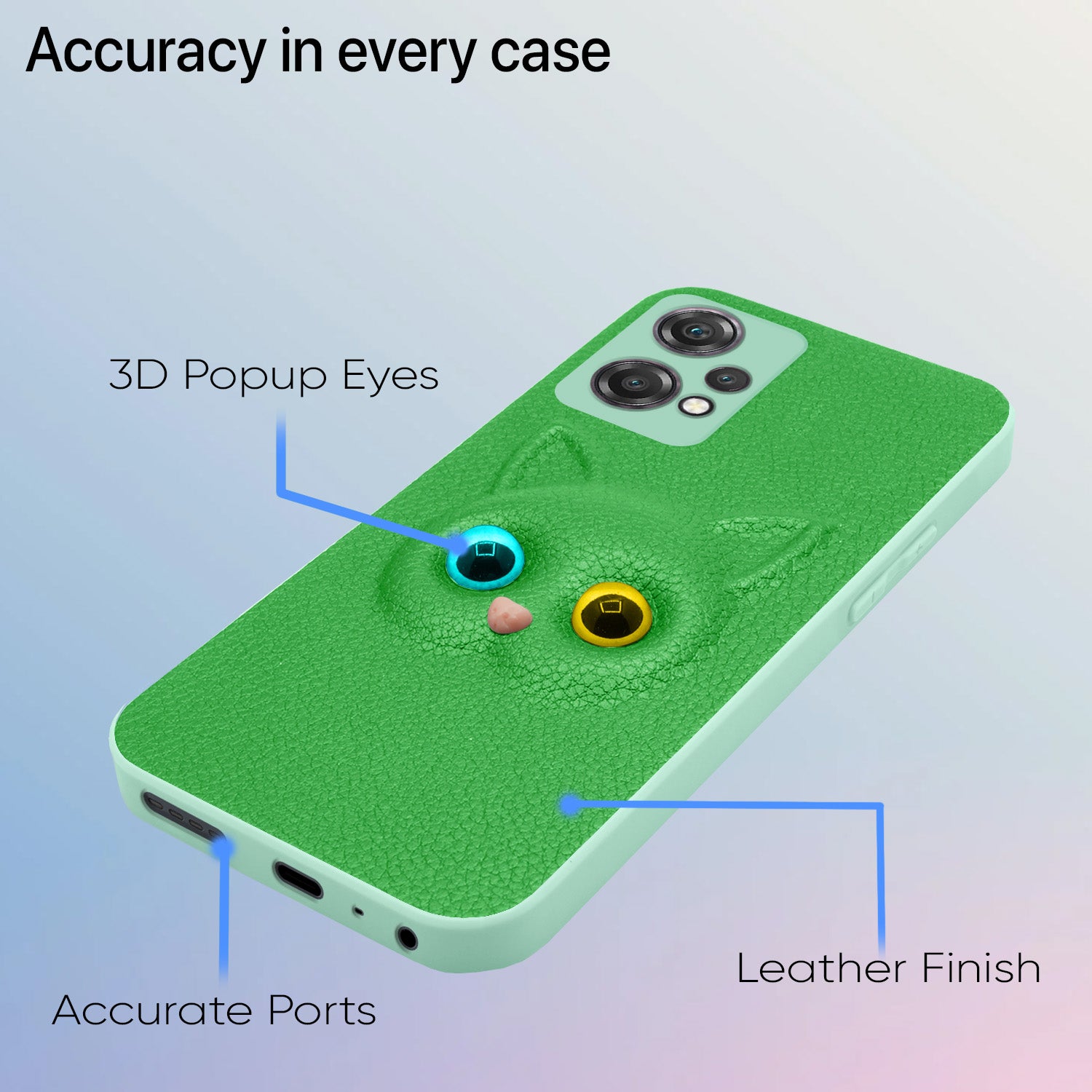 Pikkme OnePlus Nord Ce 2 Lite 5G Kitty Back Cover (Green)