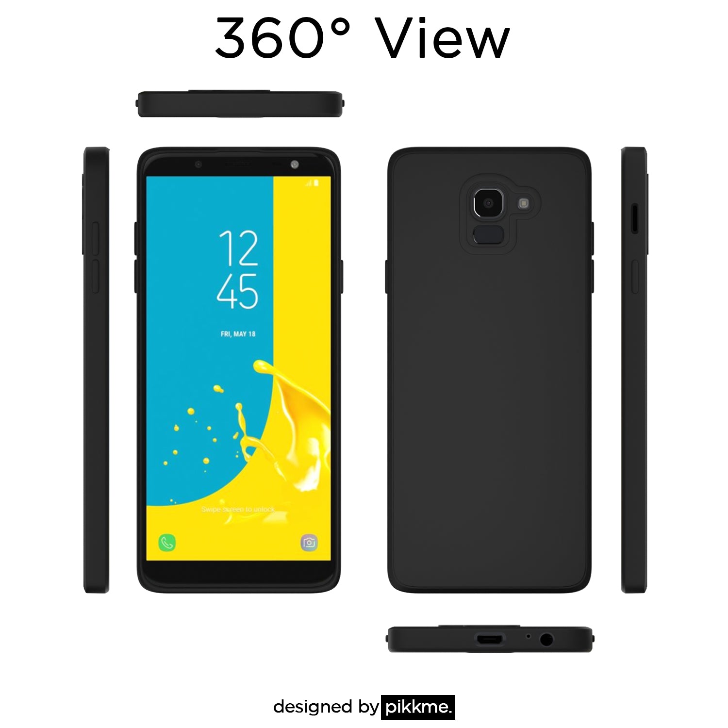 Pikkme Samsung Galaxy J6 2018 Liquid Silicone Back Cover | Black