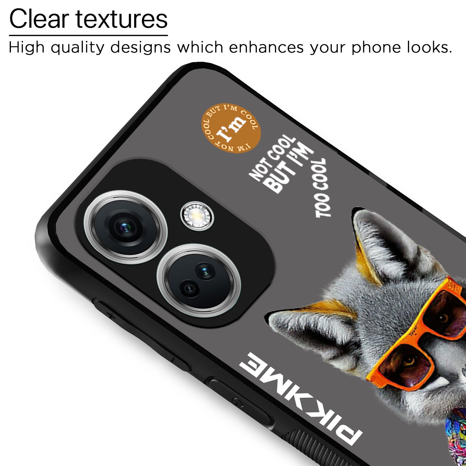 Pikkme Back Cover Pc Tpu + Printed Cool Funky Stylish Grey Wolf Swag Raised Edges Camera Protection |Bumper Case For OnePlus Nord Ce 3 5G (Design 01)