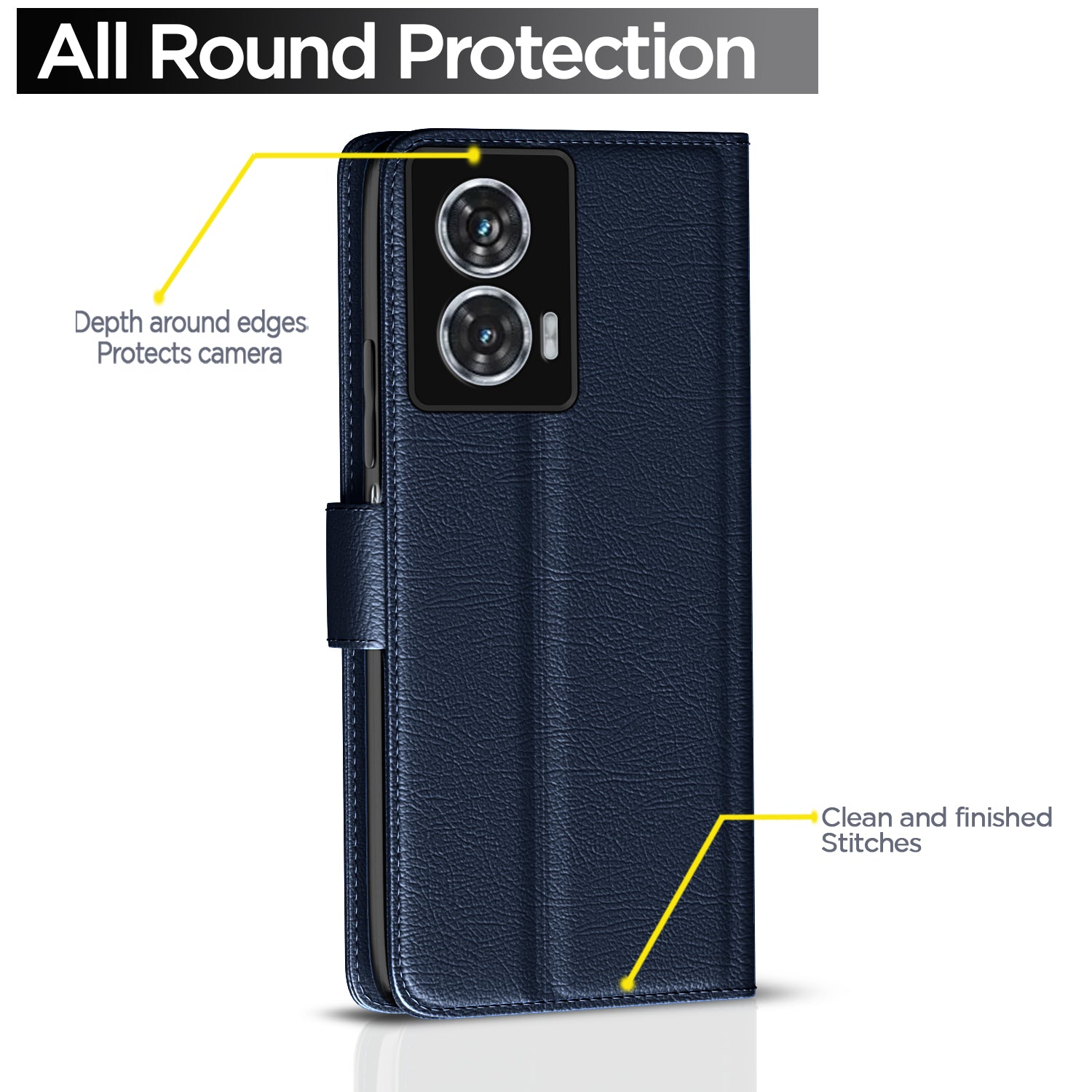 Pikkme Motorola Moto G85 5G Vintage Flip Cover (Blue)