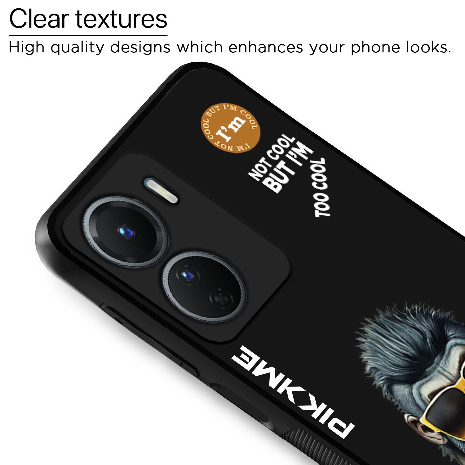 Pikkme Black Gorilla Swag Vivo Y16 Nim2 Back Cover (Design 07)
