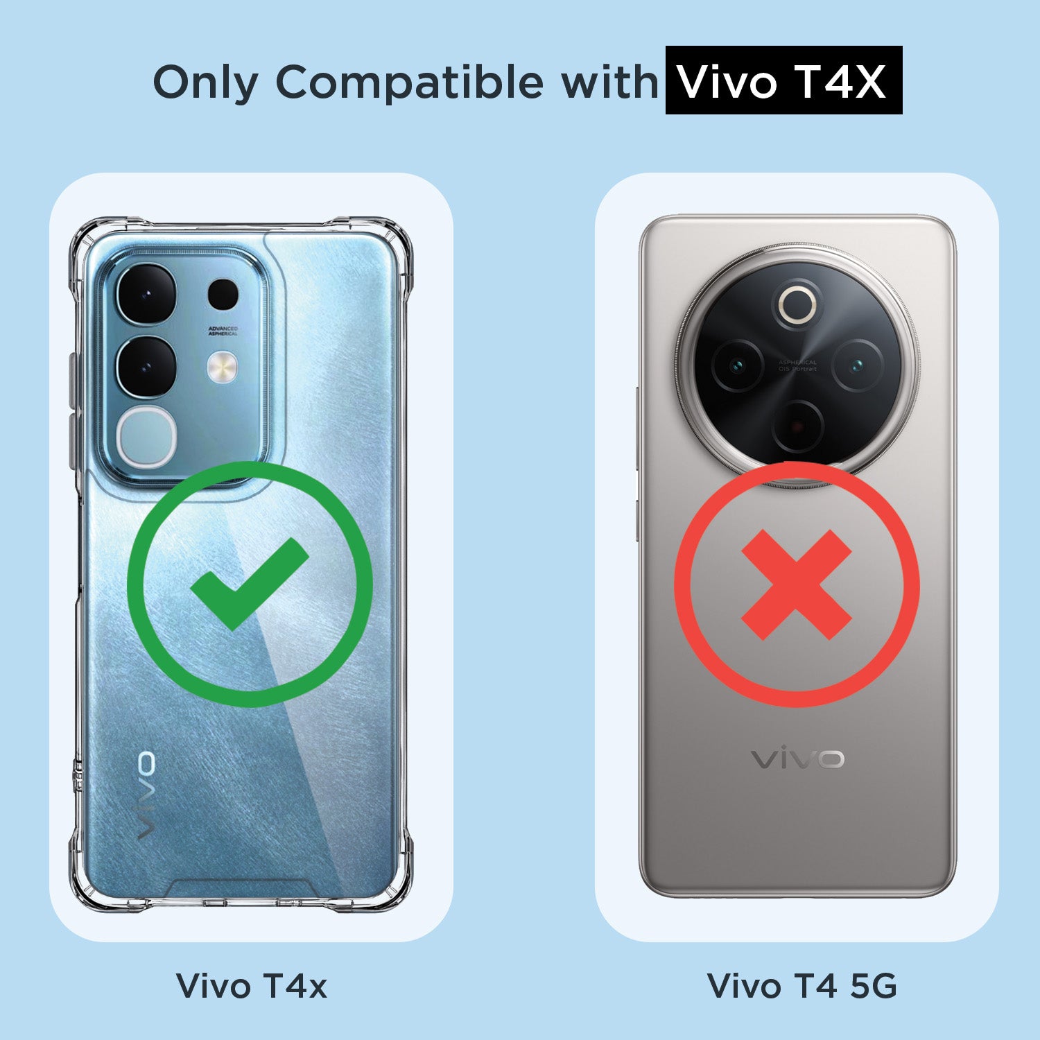 Pikkme Vivo T4x 5G PC + TPU Clear Transparent Back Cover (Transparent)