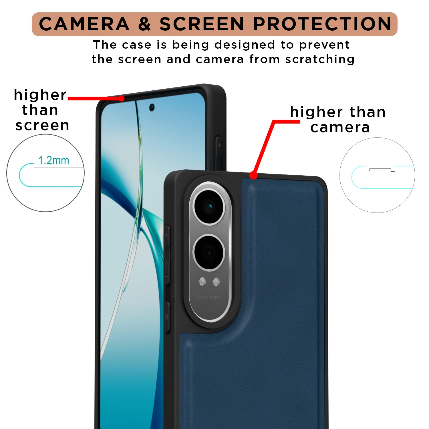 Pikkme OnePlus Nord CE 4 Lite 5G Premium Super Soft-Touch Leatherback Case (Blue)