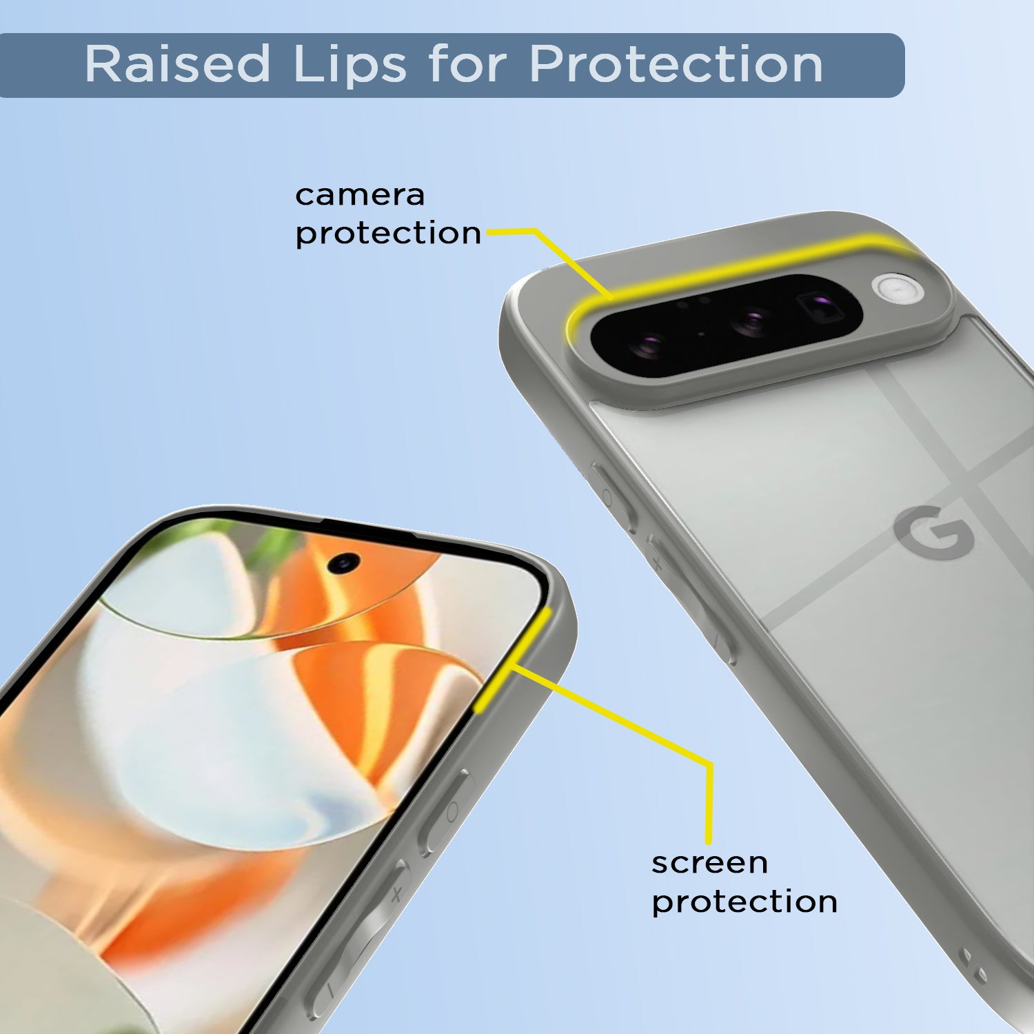 Pikkme Google Pixel 10 Eagle 2 Shockproof Sleek Hybrid Armor Back Cover (Grey)