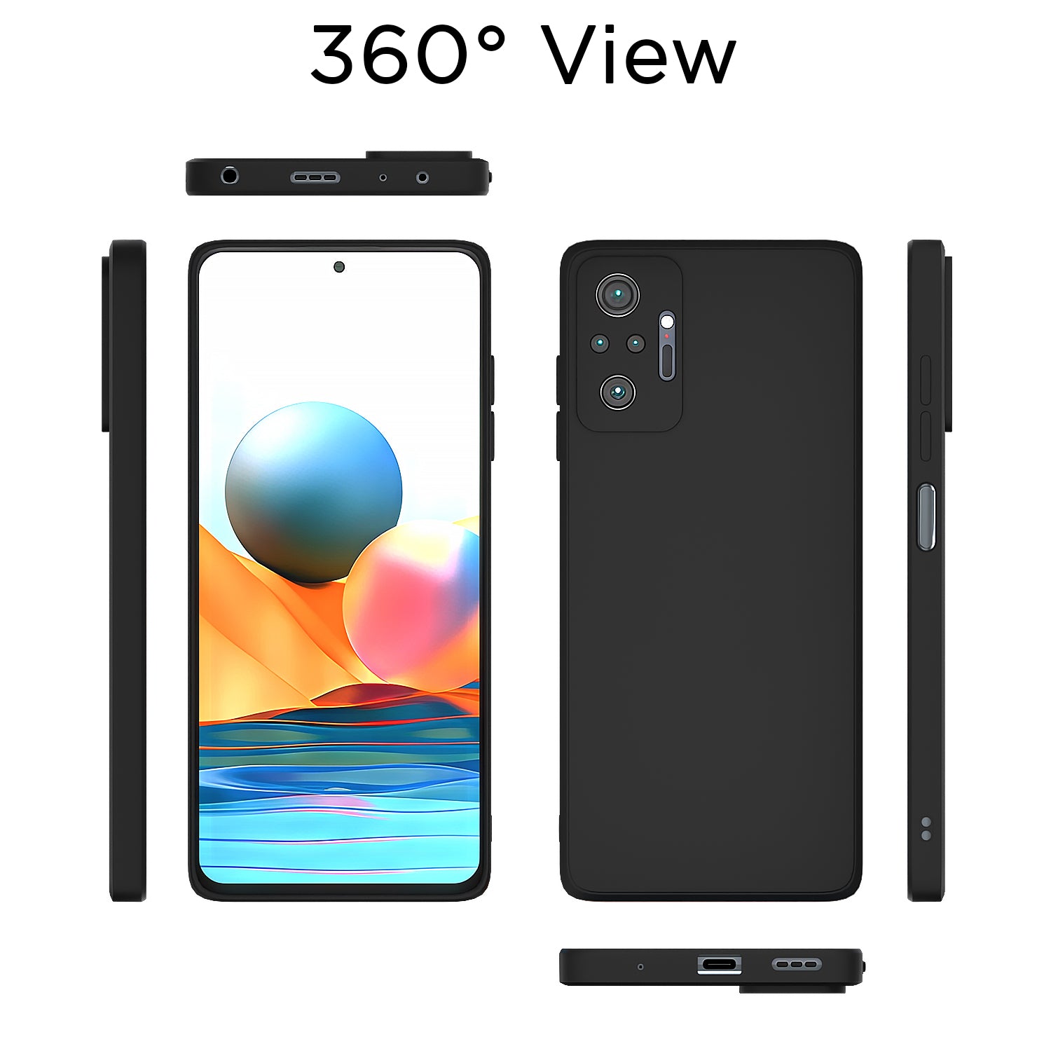 Pikkme Mi Redmi Note 10 Pro / Note 10 Pro Max Soft Matte Liquid Silicone Back Cover (Black)