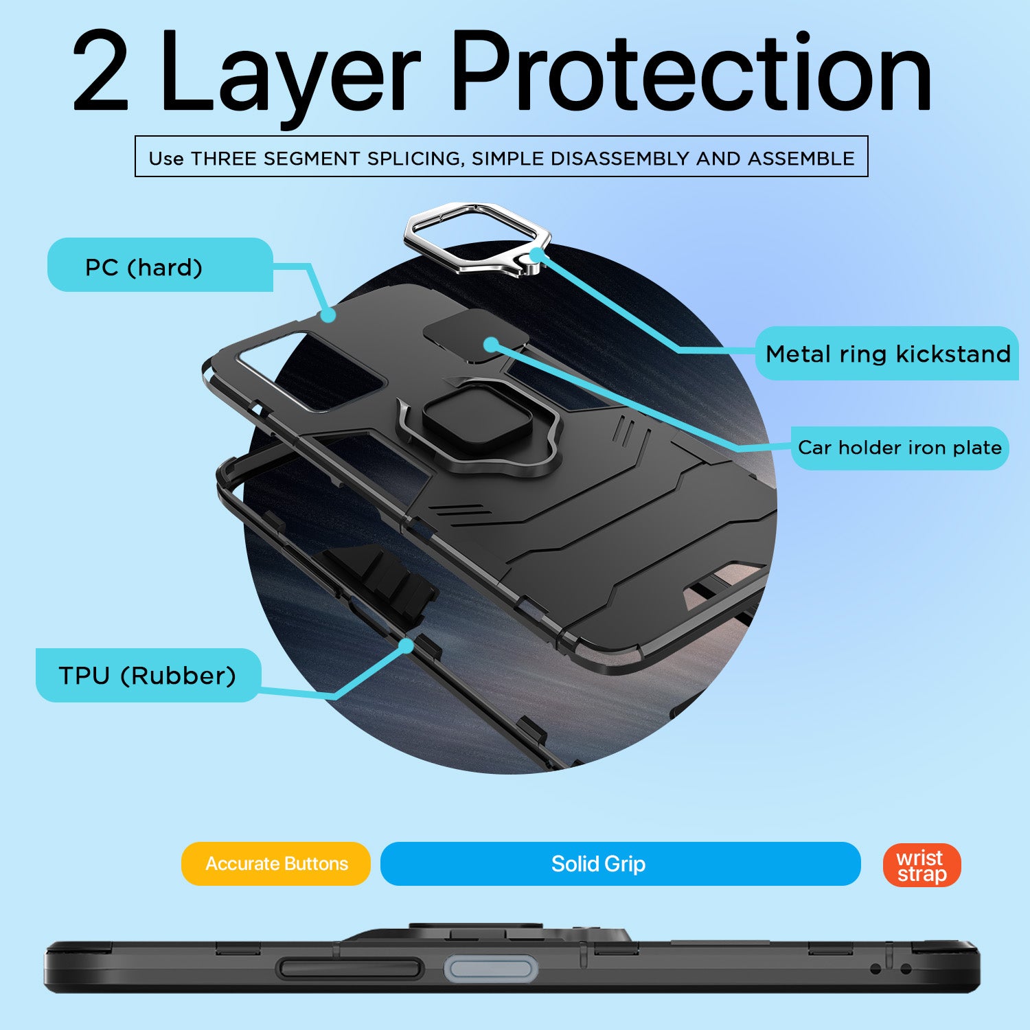 Pikkme Redmi Note 10/Redmi Note 10s Hybrid Carbon Fiber Back Cover | Black