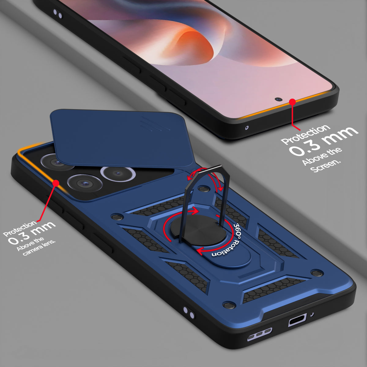 Vivo V60/T4 Pro 5G D10 Camera Shield back cover in black by Pikkme – photo 4