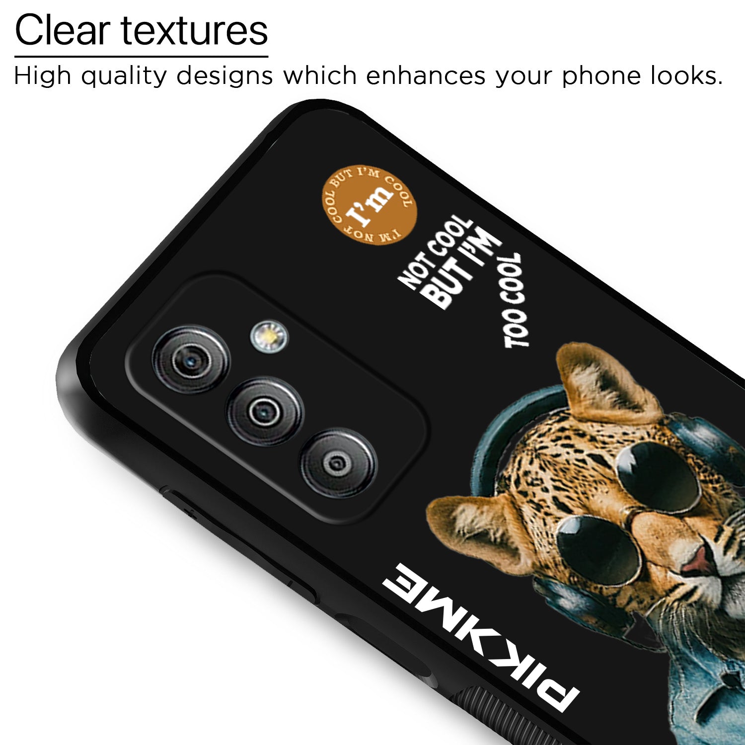 Pikkme Stylish Black Leopard Swag Samsung Galaxy F23 5G Back Cover (Design 04)