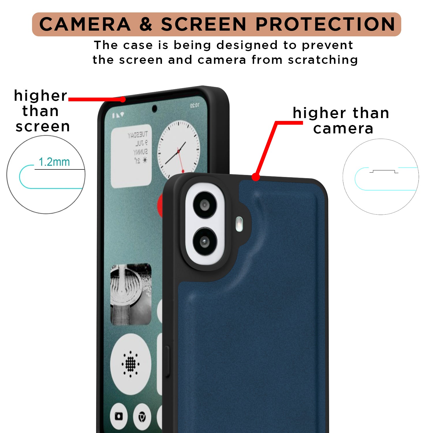 Pikkme CMF by Nothing Phone 1 Premium Super Soft-Touch Leatherback Case (Blue)