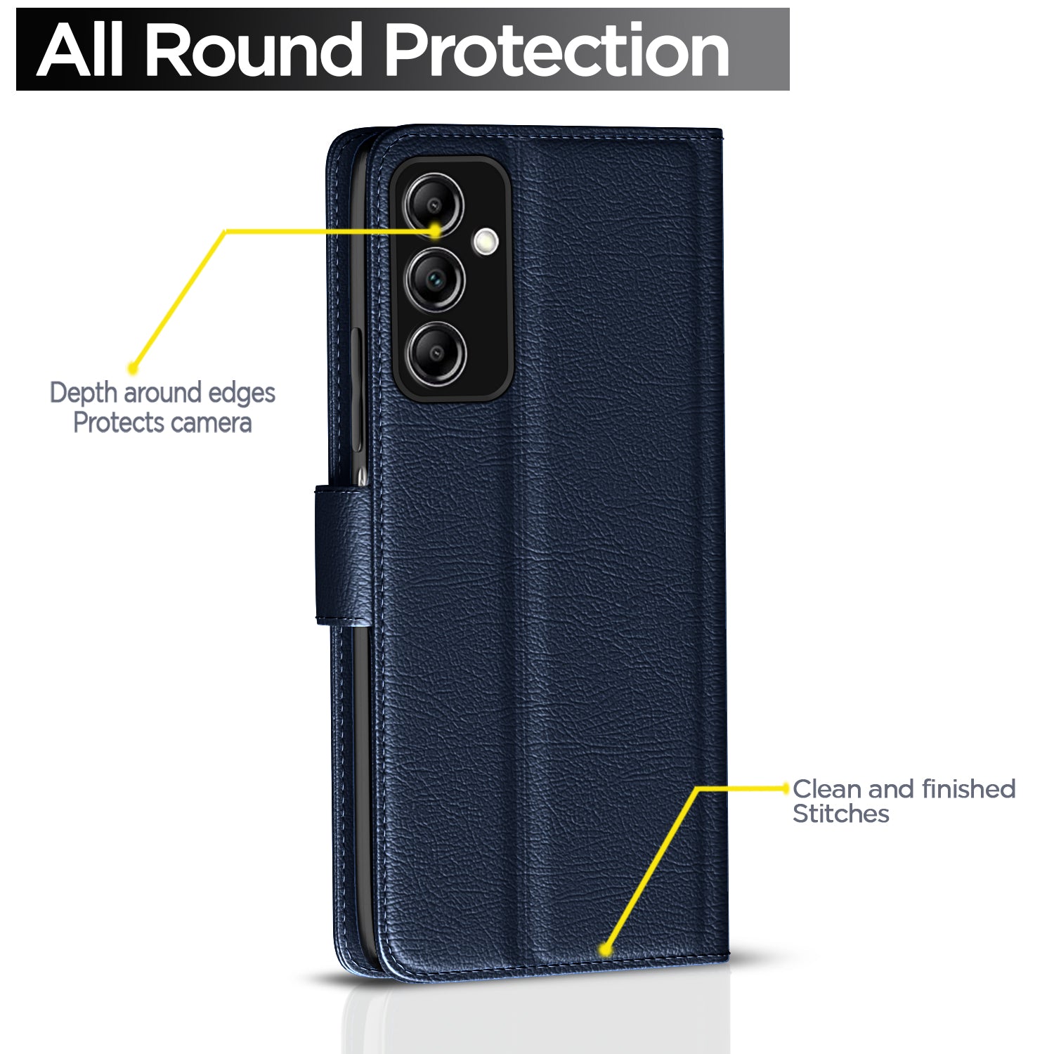 Pikkme Samsung Galaxy A14 4G / A14 5G Button Flip Cover (Blue)
