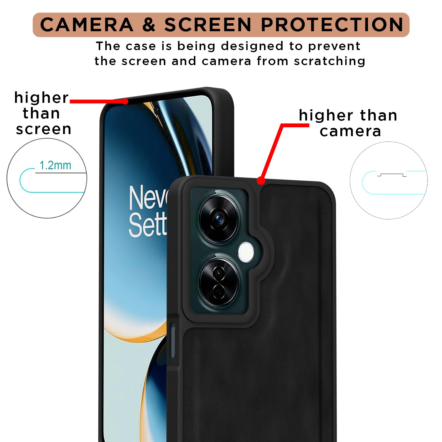 Pikkme OnePlus Nord Ce 3 Lite 5G Premium Super Soft-Touch Leatherback Case (Black)