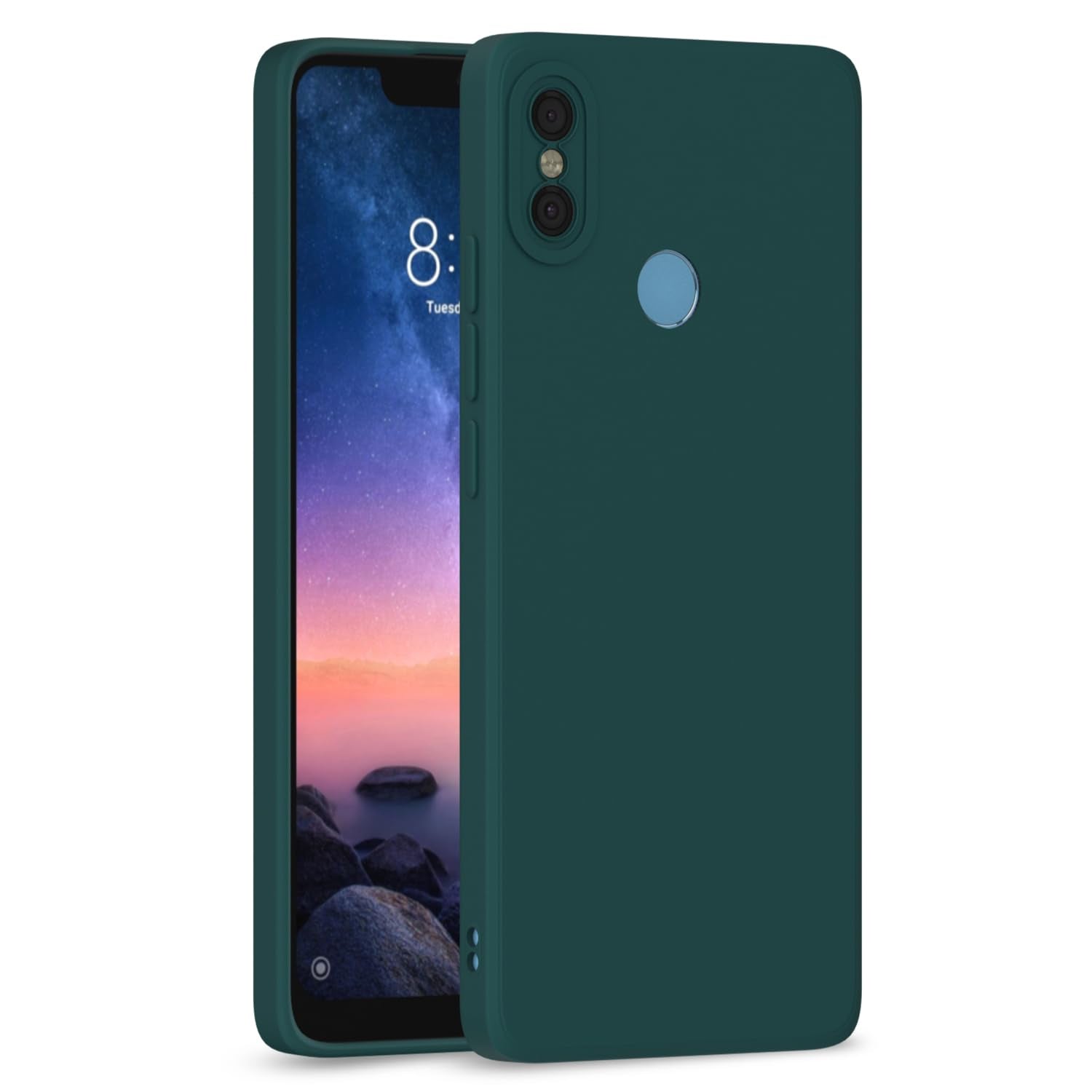 Mi Redmi Note 6 Pro Liquid Silicone Back Cover-Green