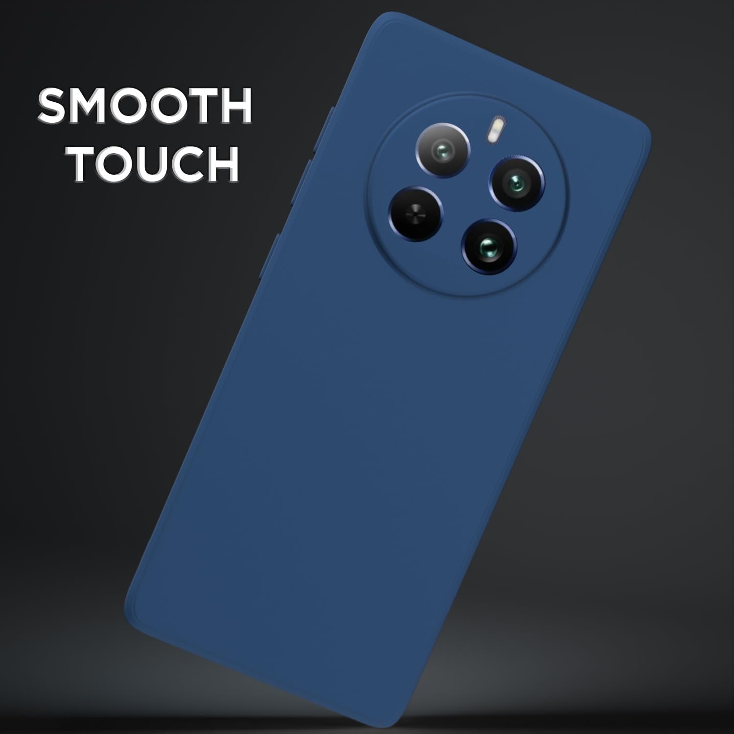 Pikkme Realme 12 Pro 5G Liquid Silicone Back Cover (Blue)