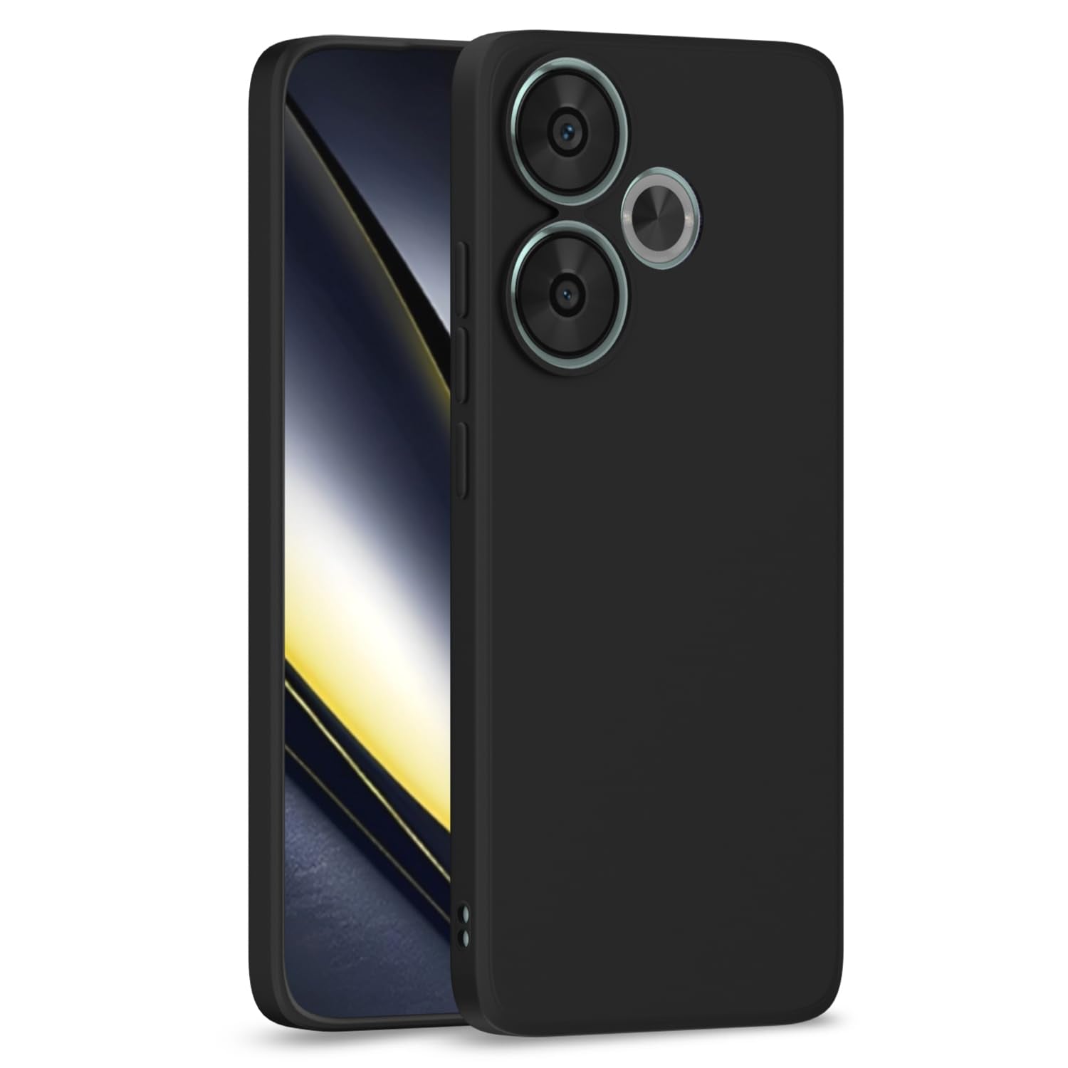 Pikkme black phone cover for Poco F6 5G