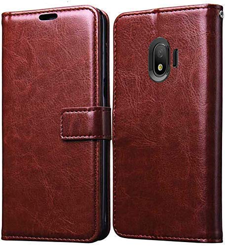 Samsung J4 mobile flip cover in brown by Pikkme – photo 2