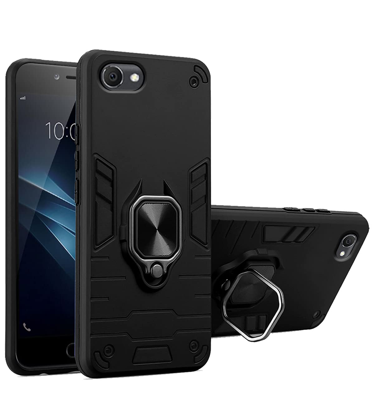 Pikkme black D5 Tough Armor mobile back cover for Vivo V5, Vivo V5s, Vivo Y66, Vivo Y67