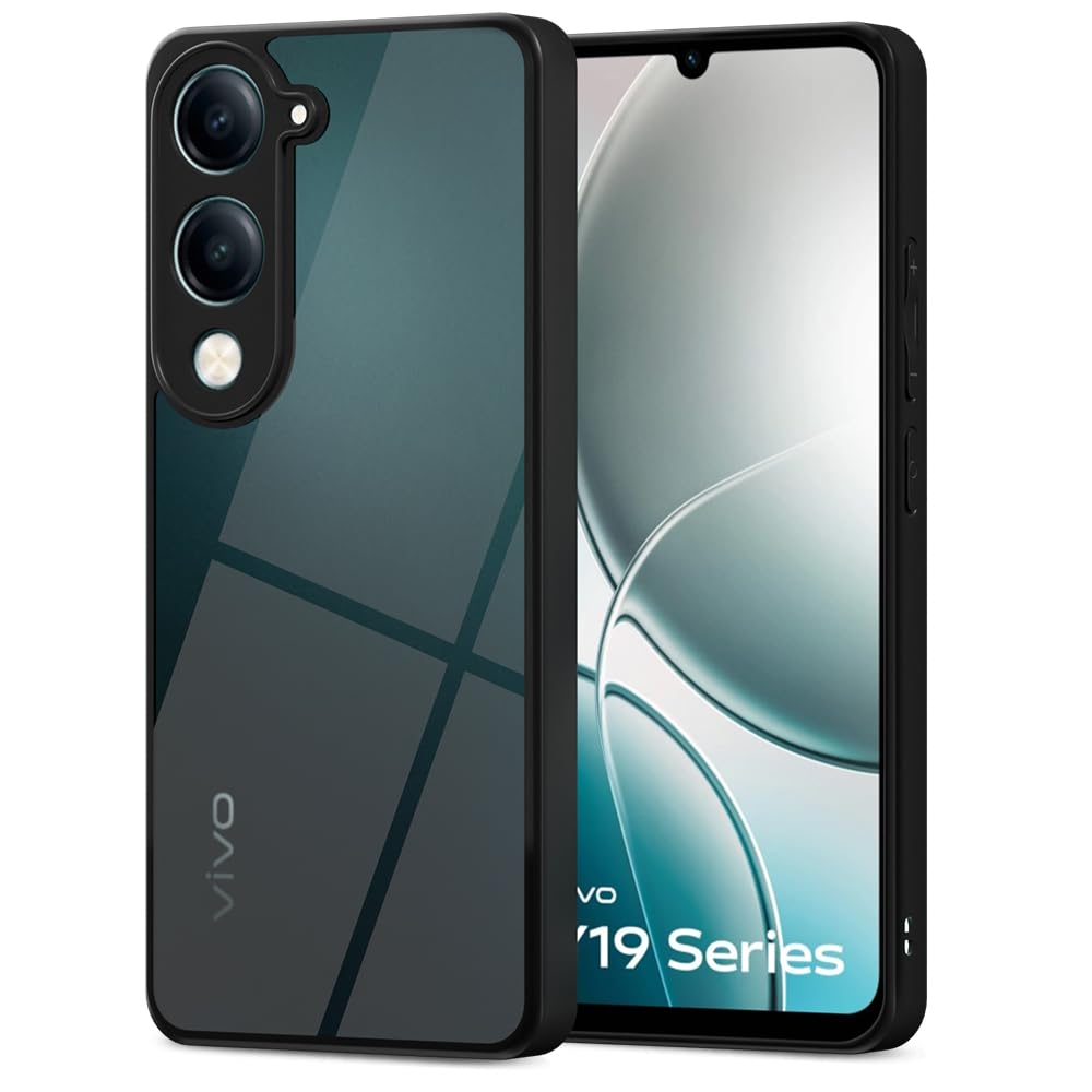 iQOO Z10 Lite 5G/Vivo T4 Lite 5G/Y19 5G/Y19e/Y04 4G/Y29s 5G Hybrid phone cover in black by Pikkme
