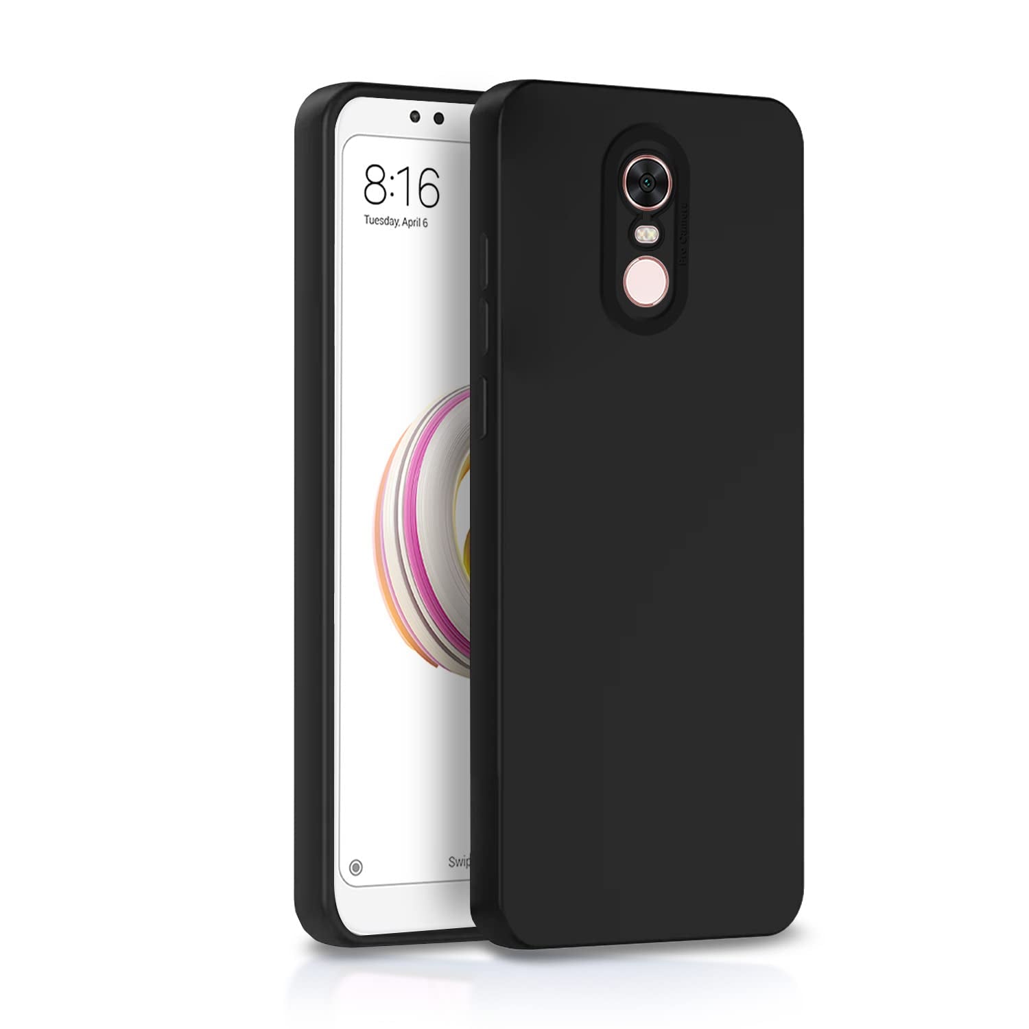 Mi Redmi Note 5 Liquid Silicone Back Cover-Black