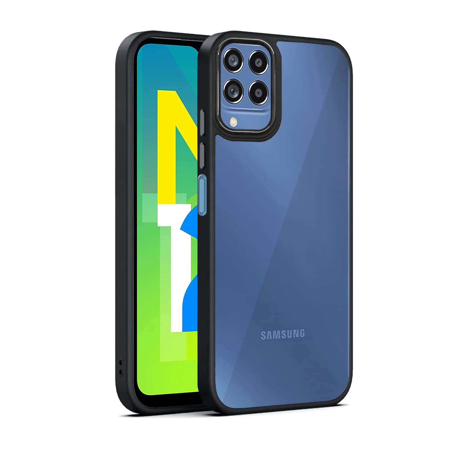 Samsung M12/A12/F12 Chrome mobile back cover in black by Pikkme