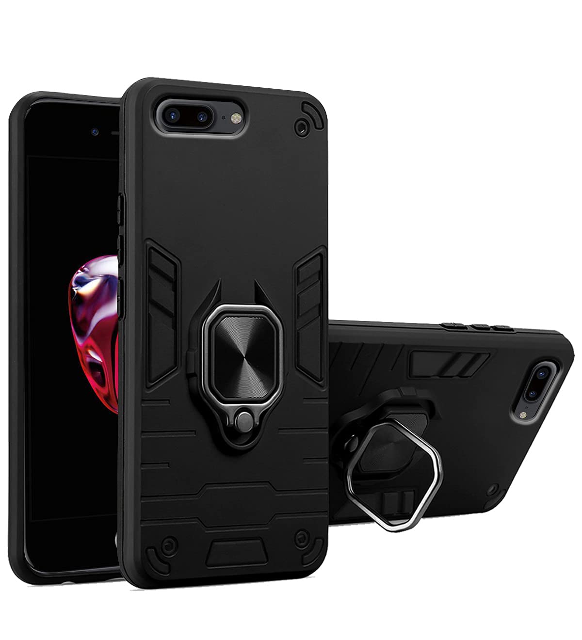 Black D5 Tough Armor mobile back cover for iPhone 7 Plus, iPhone 8 Plus – Pikkme