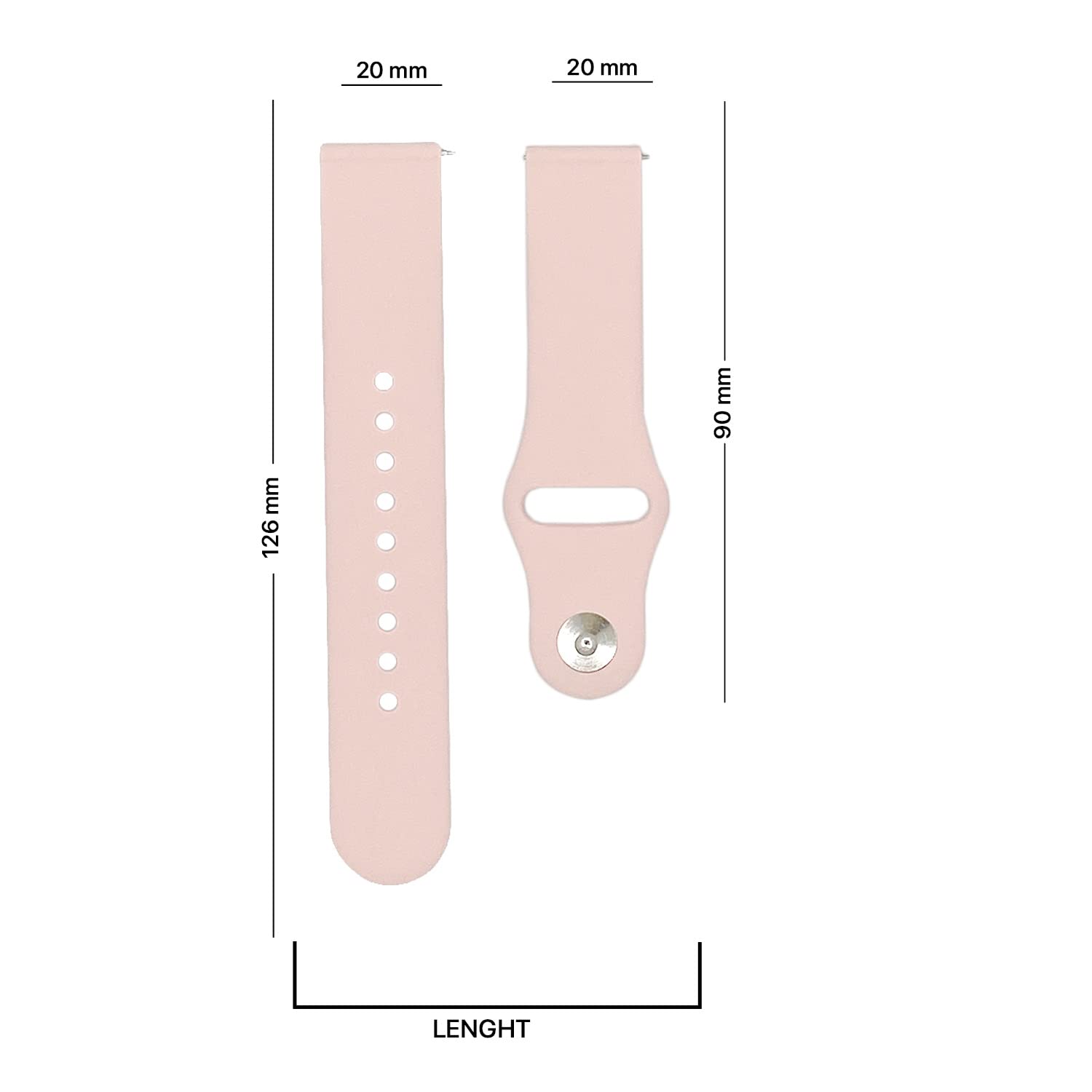 Pikkme Pin Button Watch Band Strap (Baby Pink) – photo 6