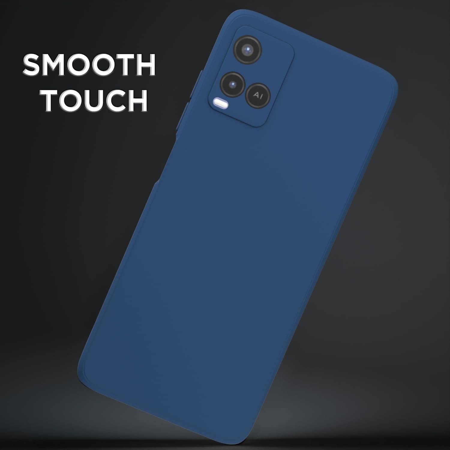 Pikkme Vivo Y21 2021 Liquid Silicone Back Cover (Blue)