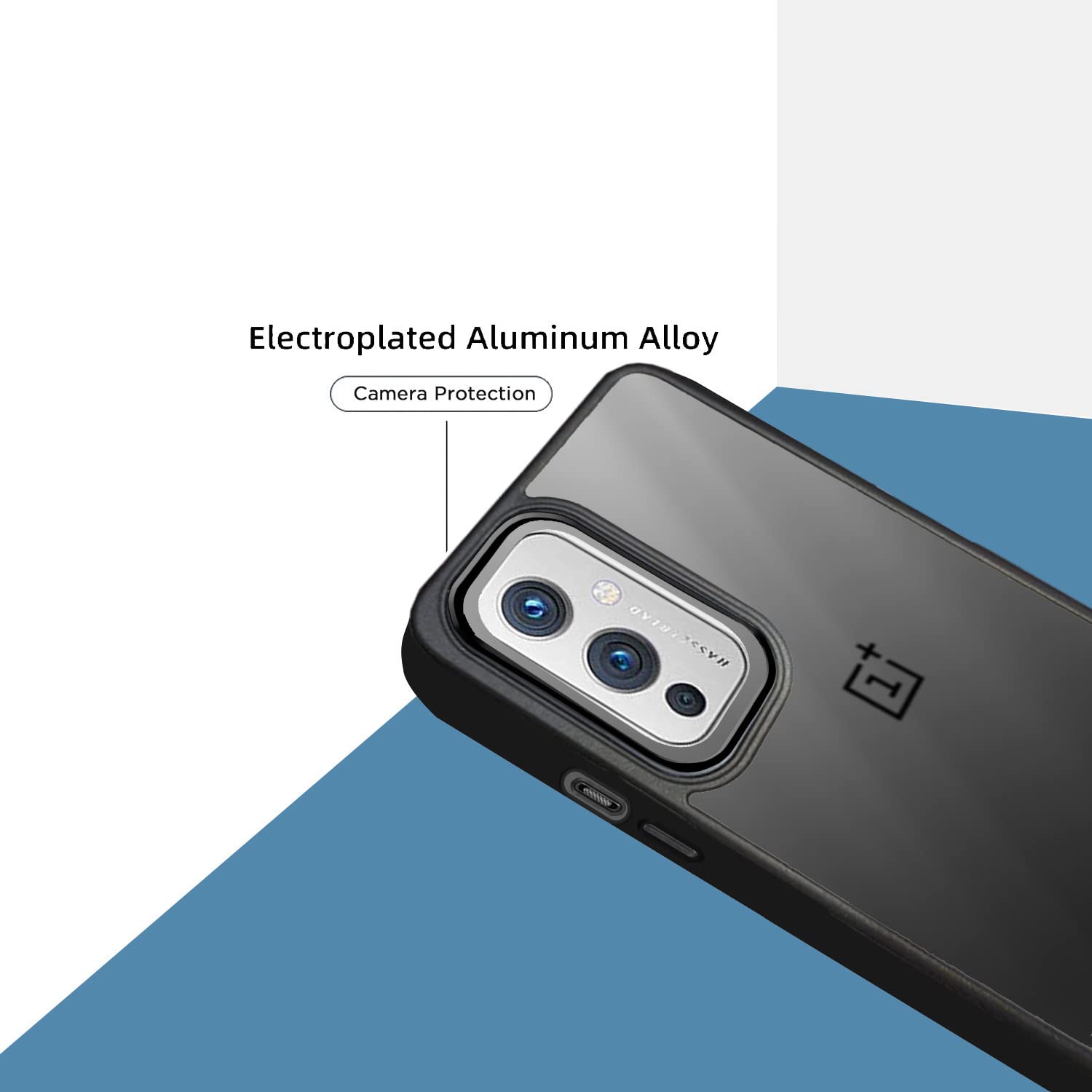 Pikkme Oneplus 9 5G Oneplus 9 5G Chrome Metal Ring Back Cover (Black)