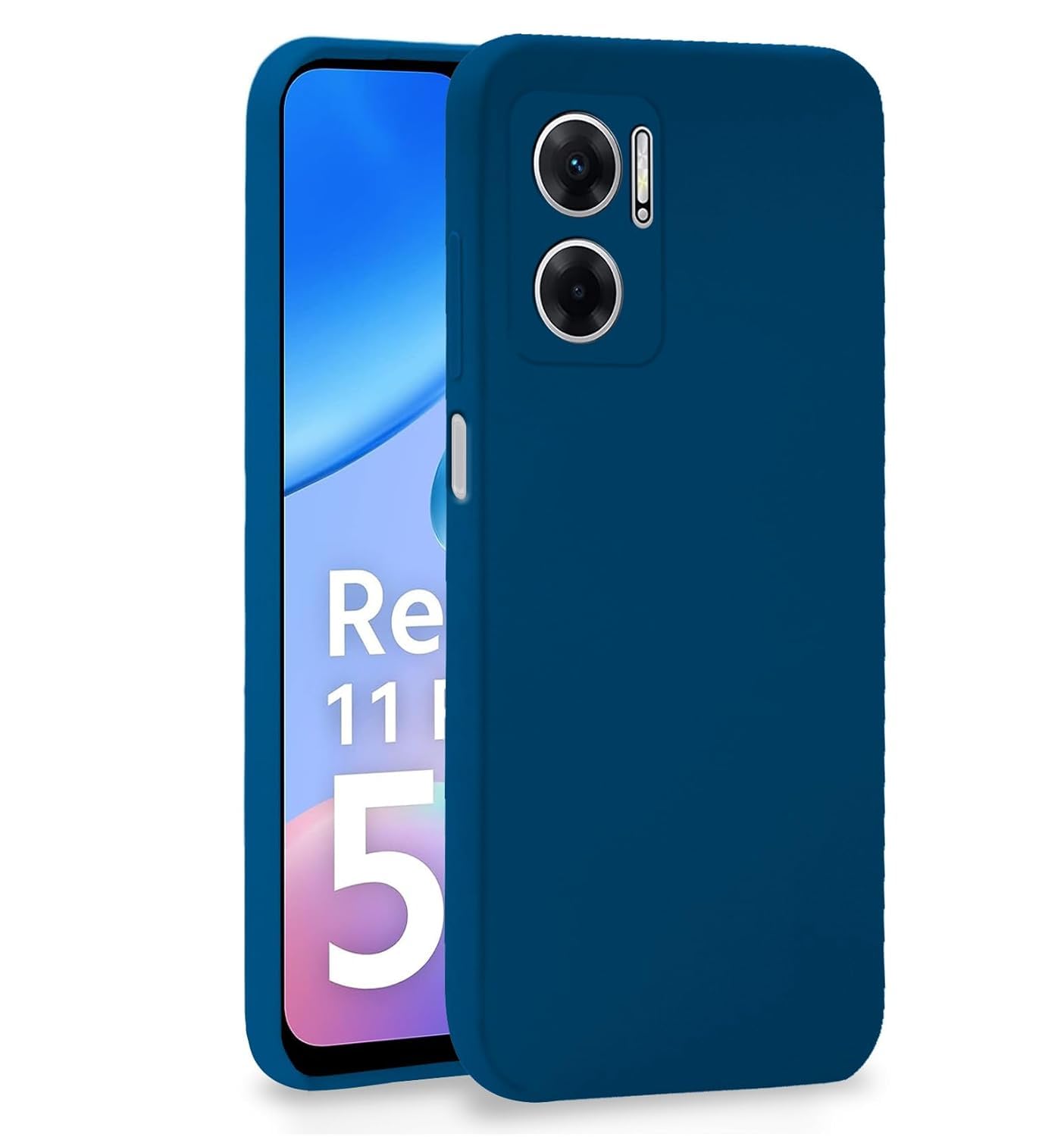 Pikkme blue Liquid Silicone back cover for Redmi 11 Prime 5G