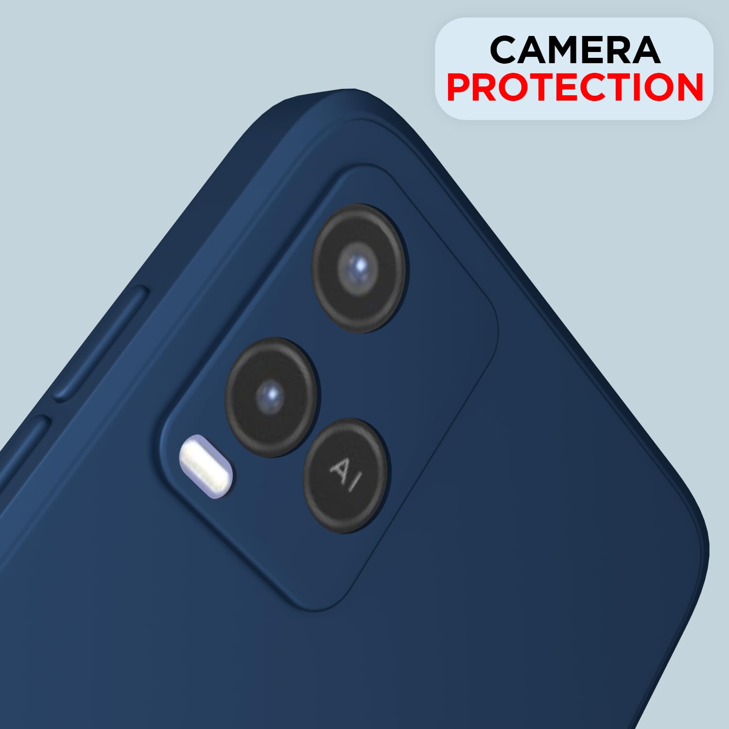 Pikkme Vivo Y21 2021 Liquid Silicone Back Cover (Blue)