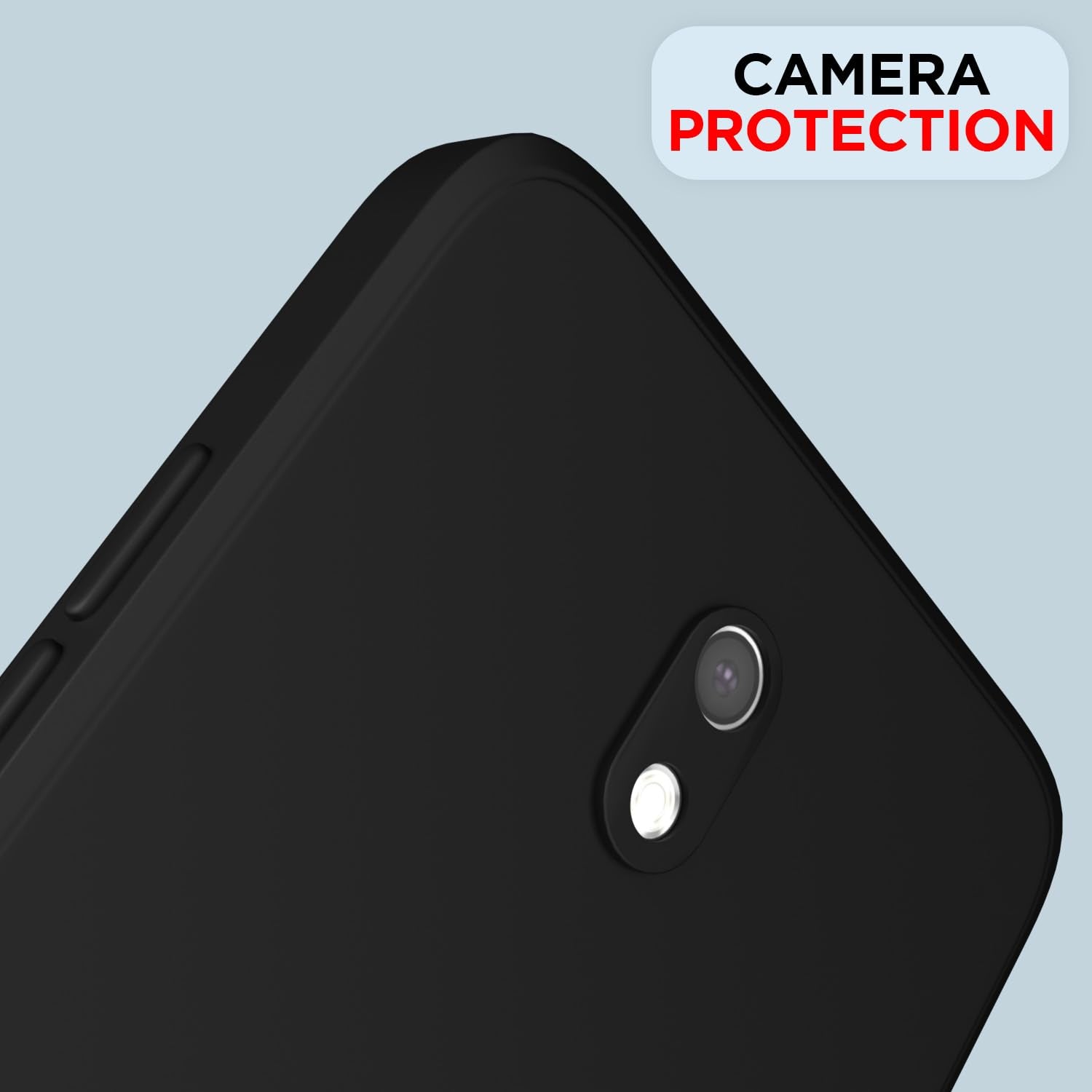 Pikkme Redmi 8A Soft Matte Silicone Shockproof Case (Black)