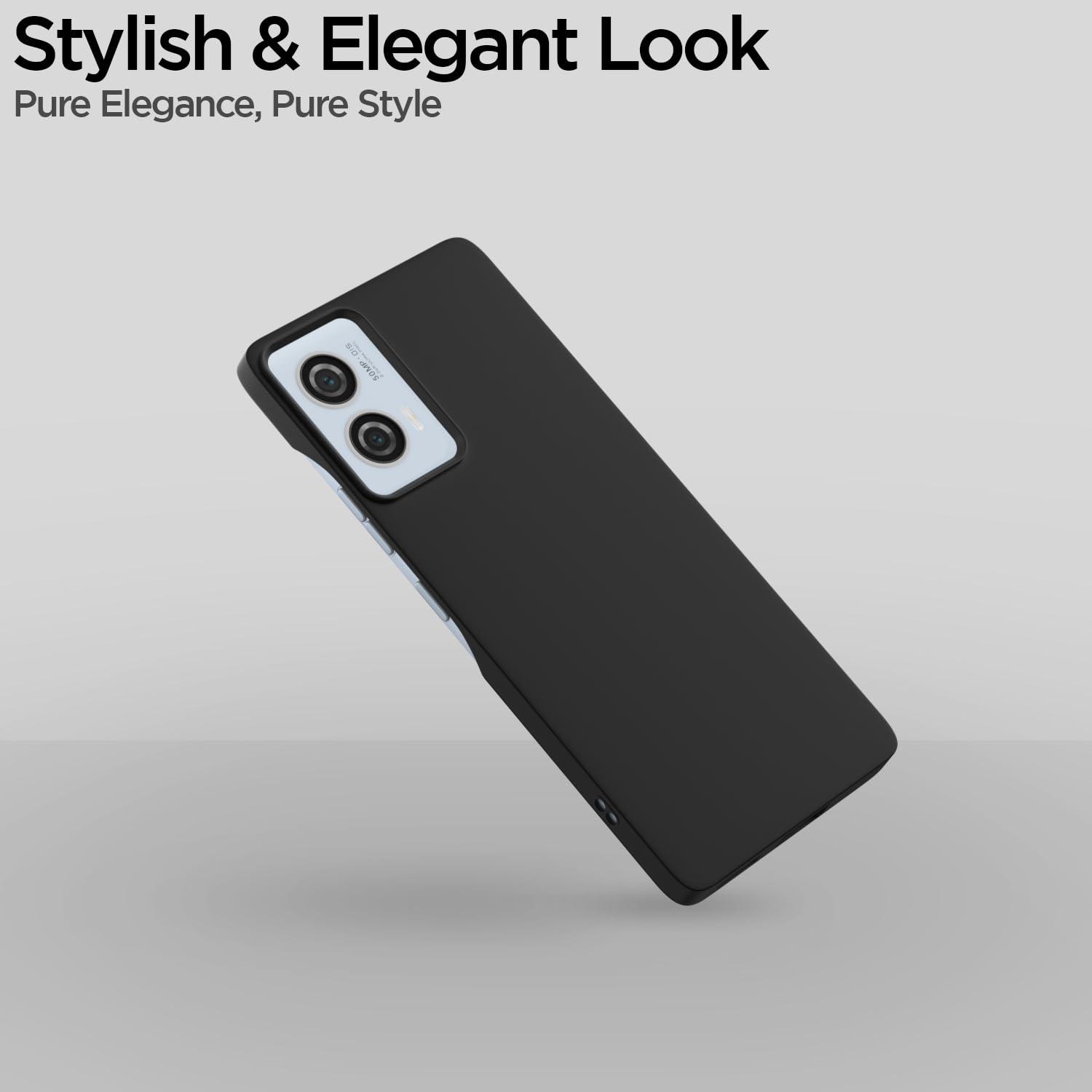 Pikkme Motorola Moto Edge 50 Fusion 5G SideCut Back Cover (Black)