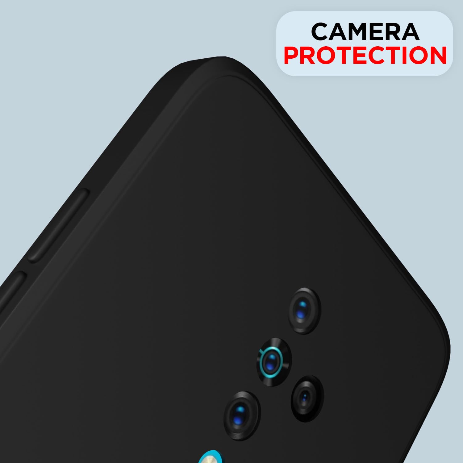 Pikkme Vivo S1 Pro Soft Matte Silicone Shockproof Case (Black)