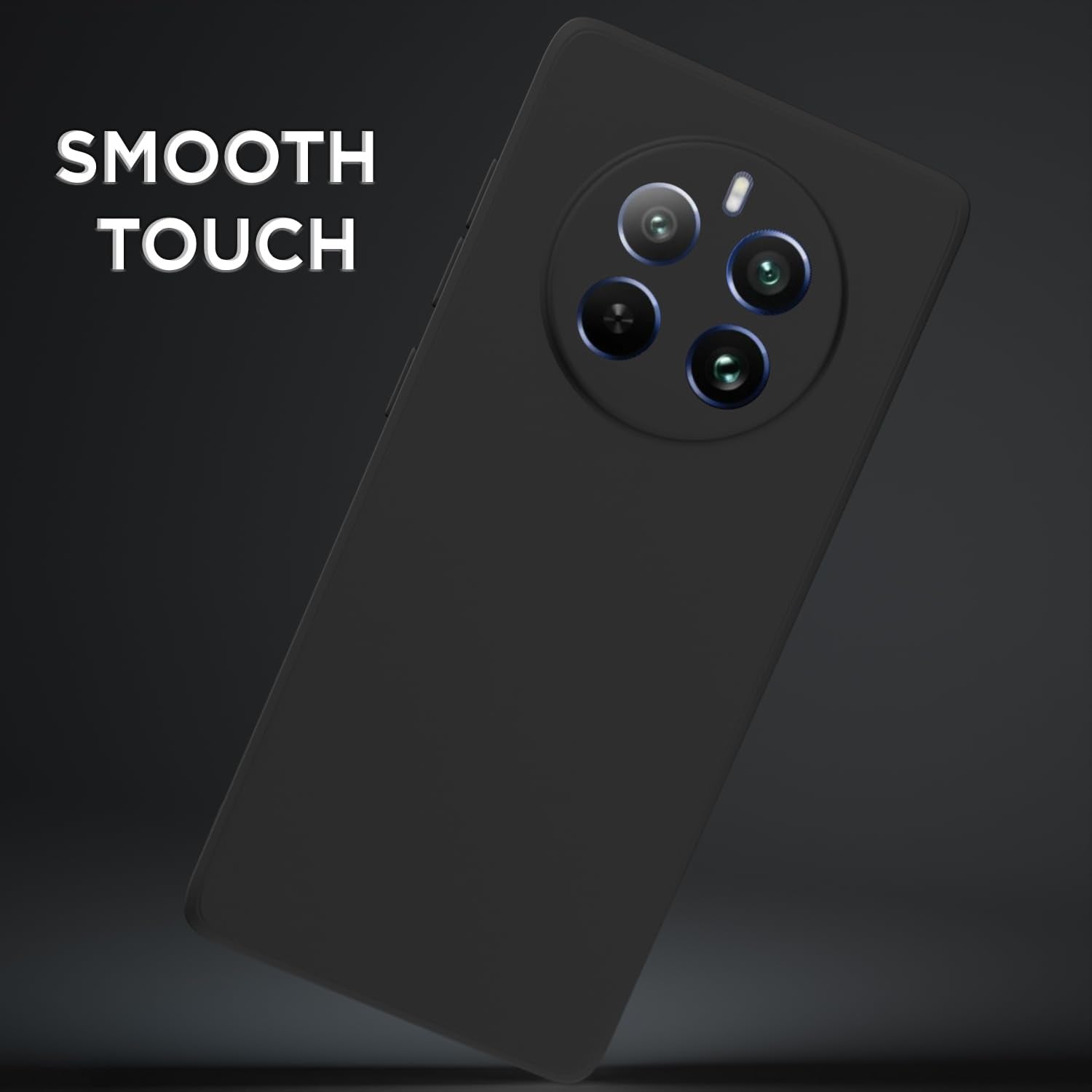 Pikkme Realme 12 Pro 5G Liquid Silicone Back Cover (Black)