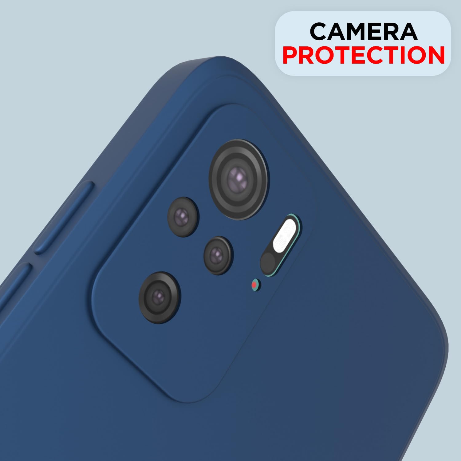 Pikkme Redmi Note 10 / Redmi Note 10S Soft Matte Silicone Shockproof Case(Blue)