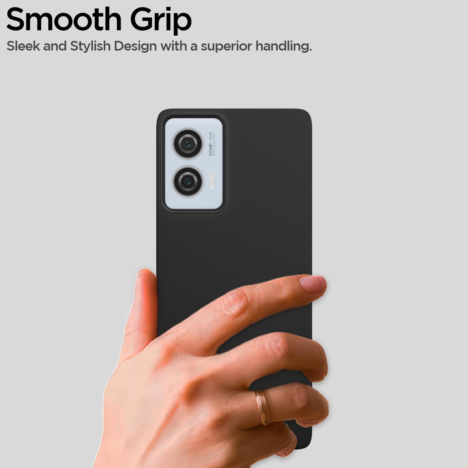 Pikkme Motorola Moto Edge 50 Fusion 5G SideCut Back Cover (Black)