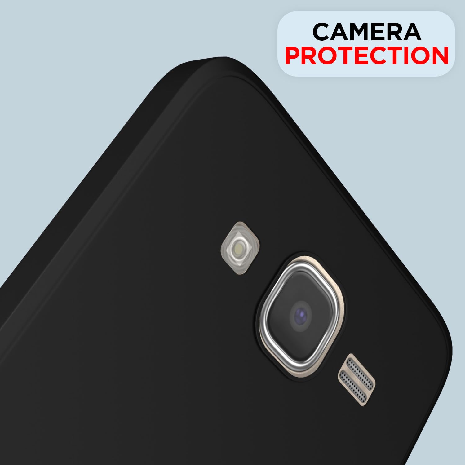 Pikkme Samsung Galaxy J7 2015 / J7 / J7 Nxt Soft Matte Silicone Shockproof Case (Black)