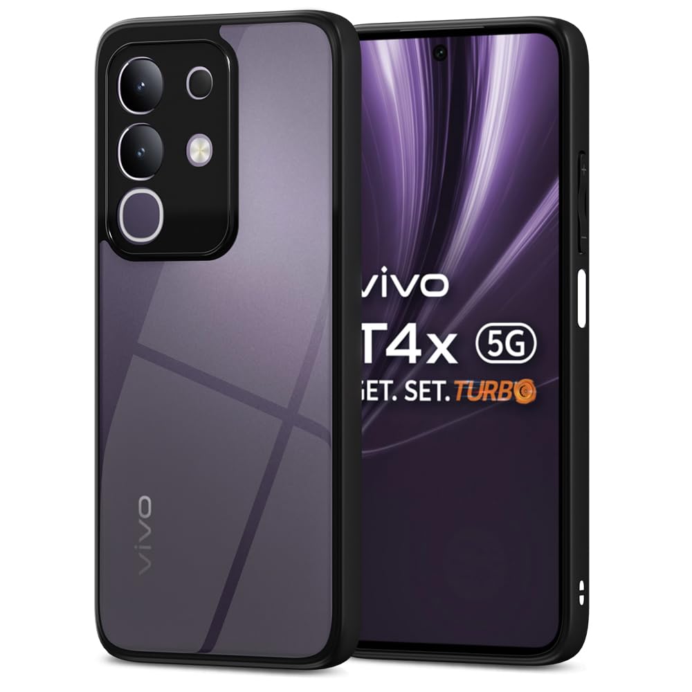 Pikkme Vivo T4x 5G / iQoo Z10x 5G Eagle 2 Shockproof Sleek Hybrid Armor Back Cover (Black)