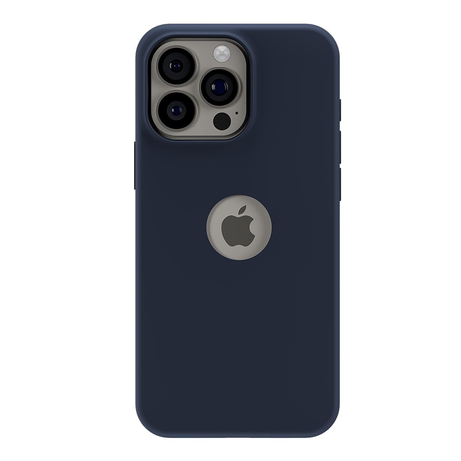 Pikkme iPhone 16 Pro Max Super Soft Silicone Back Cover (Dark Blue)