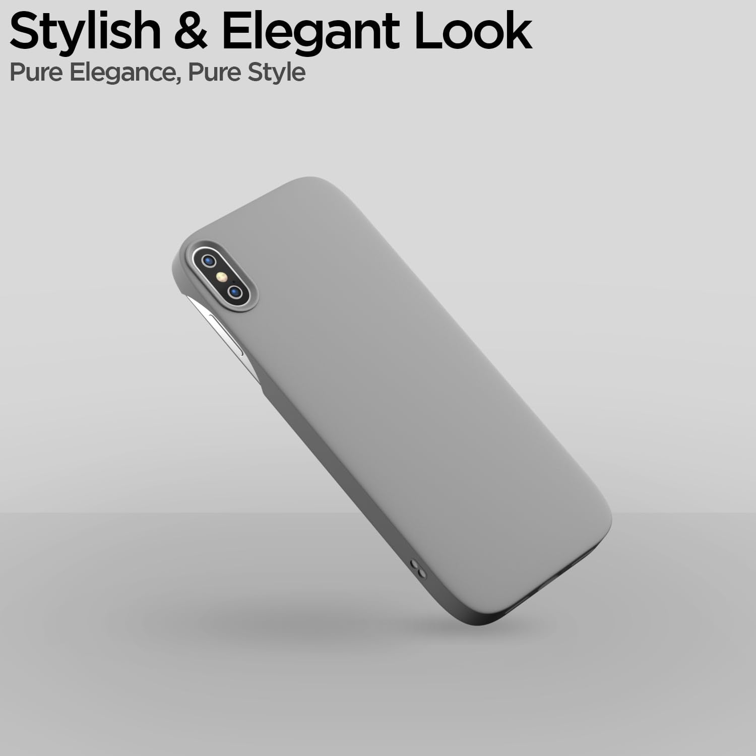 Pikkme iPhone X/Xs SideCut Soft Matte Silicone Back Cover (Grey)