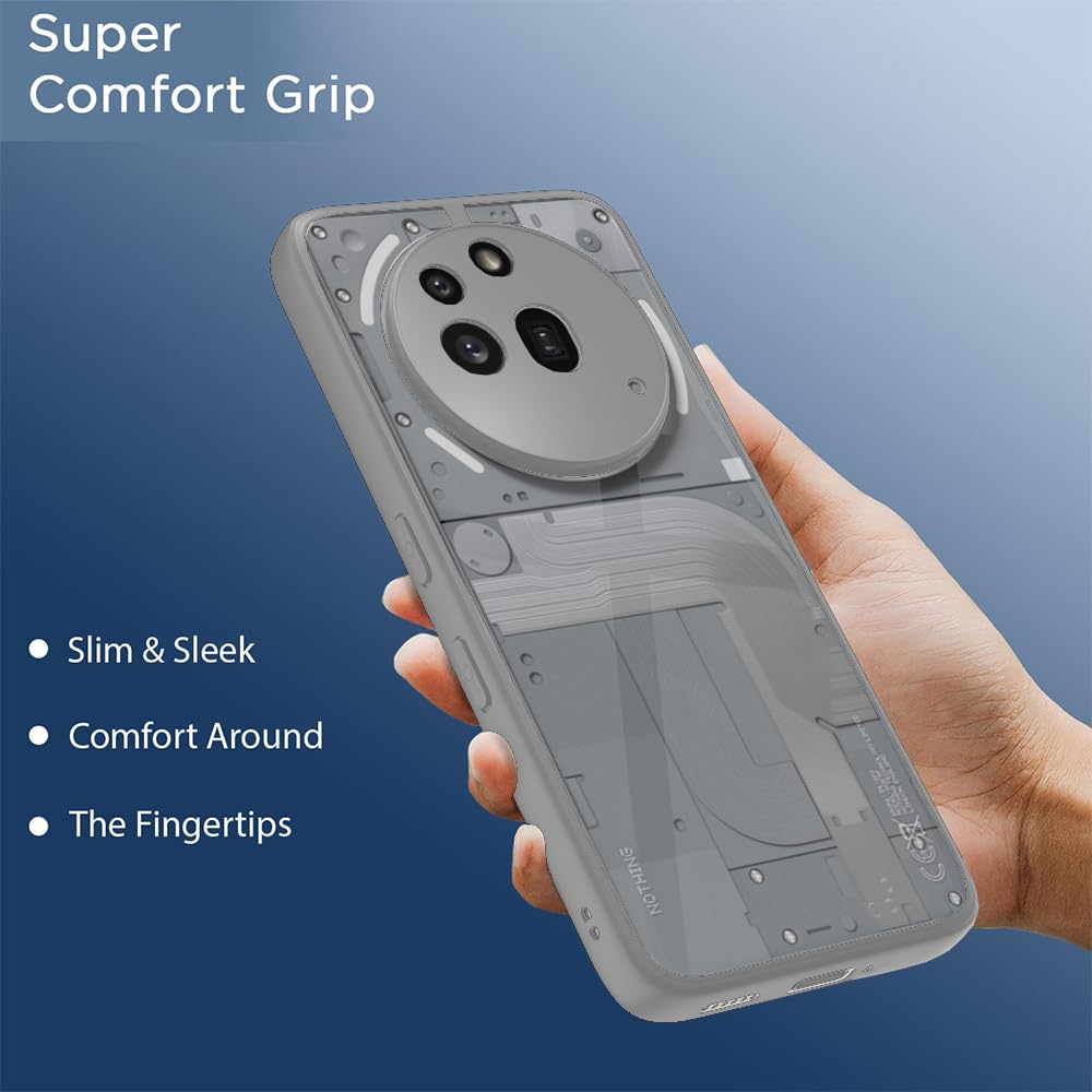 Pikkme Nothing Phone 3a Pro 5G Eagle 2 Shockproof Sleek Hybrid Armor Back Cover (Grey)