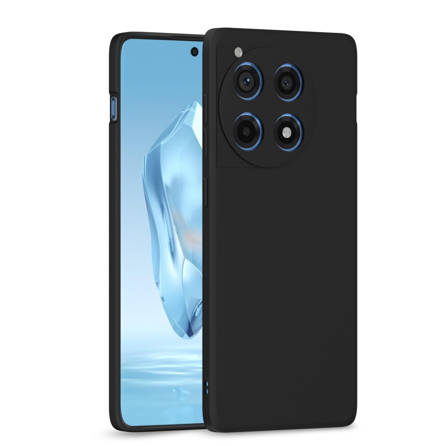 OnePlus 12R 5G Liquid Silicone Back Cover-Black