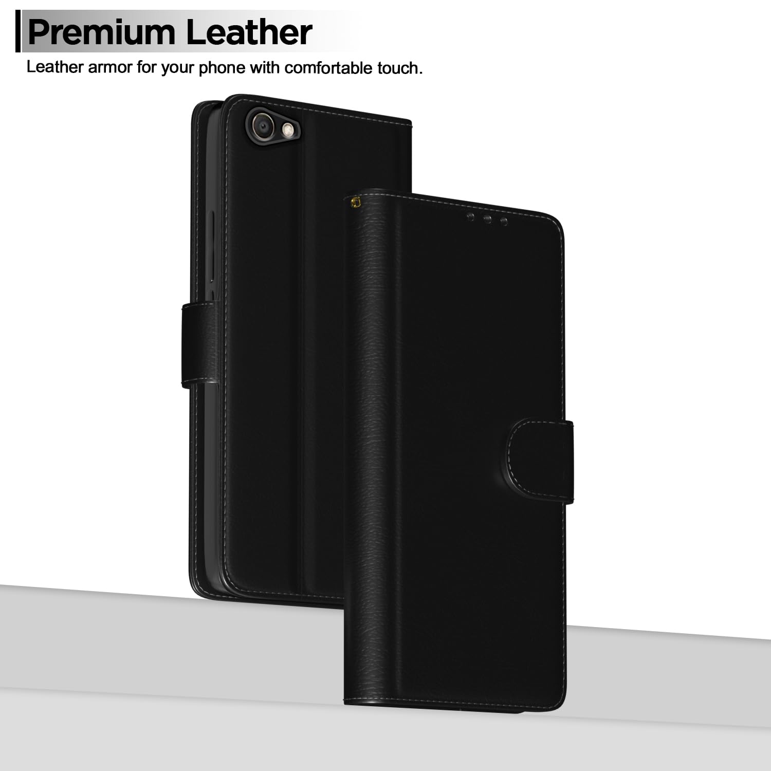 Black Wallet mobile flip cover for Vivo V5/V5S/Y66/Y67 – Pikkme – photo 2