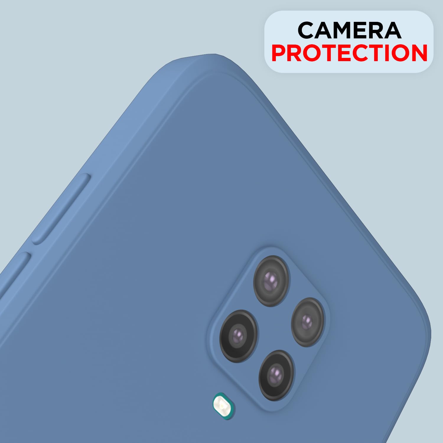 Pikkme Redmi Note 10 Lite / Redmi Note 9 Pro / Note 9 Pro Max Soft Matte Silicone Shockproof Case (Aqua Blue)