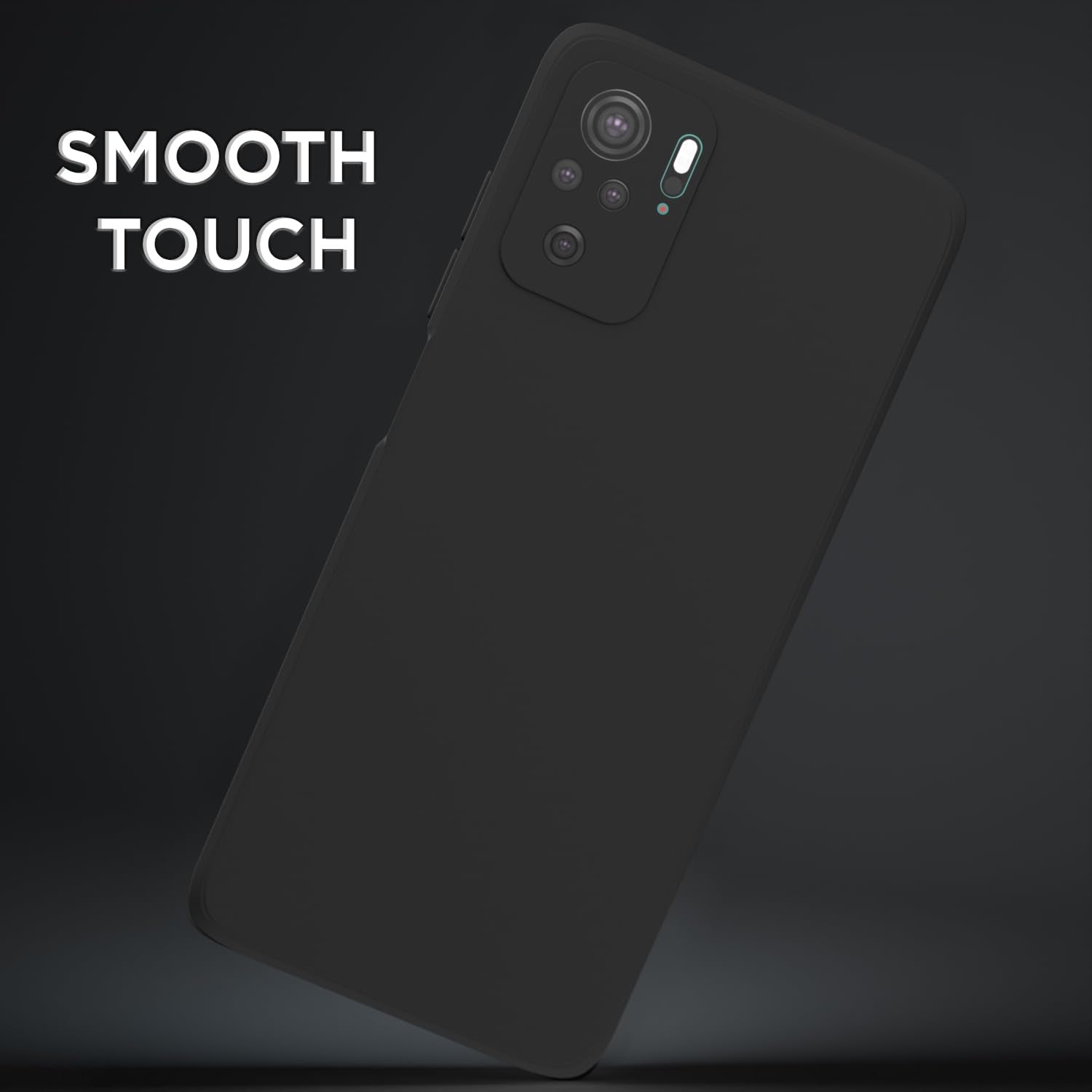Pikkme Redmi Note 10 / Redmi Note 10S Soft Matte Silicone Shockproof Case (Black)