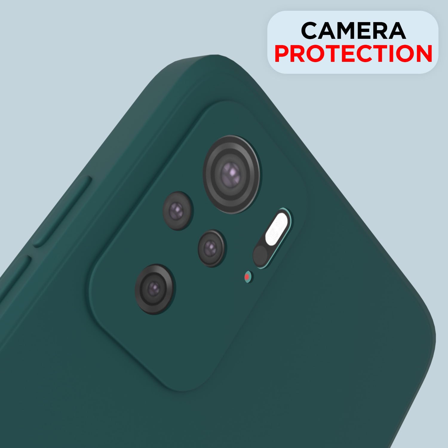 Pikkme Redmi Note 10 / Redmi Note 10S Soft Matte Silicone Shockproof Case (Green)