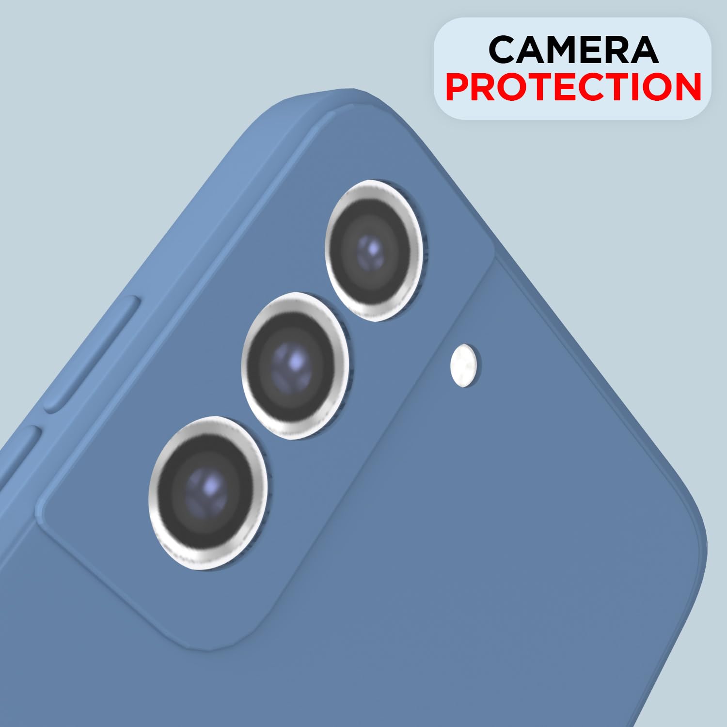 Pikkme Samsung Galaxy S21 FE 5G Soft Matte Silicone Shockproof Case (Aqua Blue)