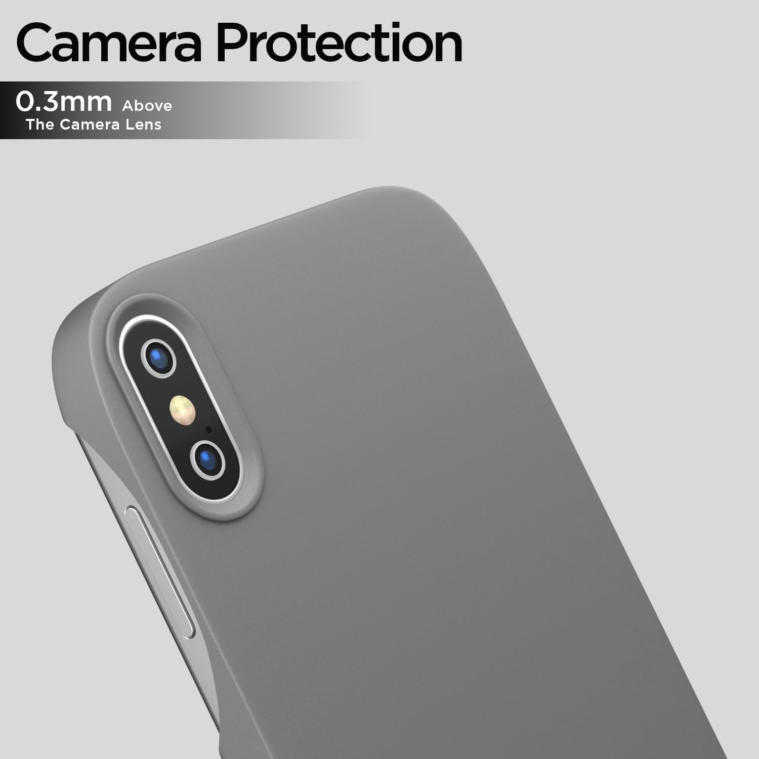 Pikkme iPhone X/Xs SideCut Back Cover (Grey)